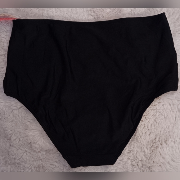 2/$35 Uncommon Sense Black Pleated Bikini Bottom, Size L - Picture 3 of 5